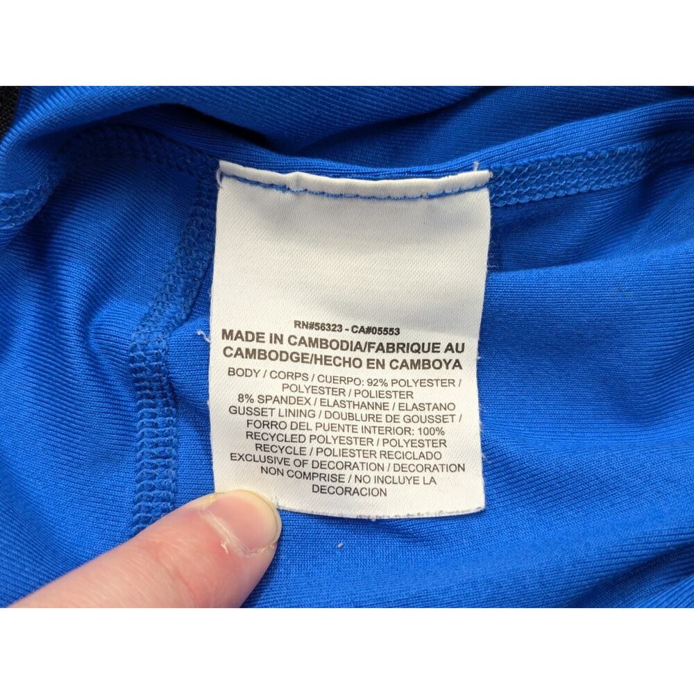 Nike Dri-fit Capri Running Yoga Pants Blue Black Leggings Style 717422 Size S - Picture 9 of 9